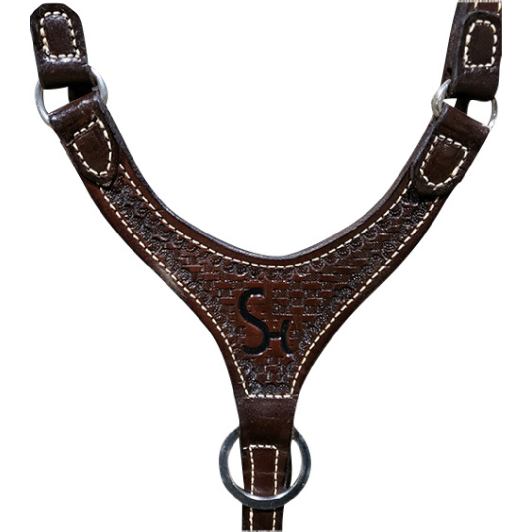 Dark Chocolate Leather Breast Collar