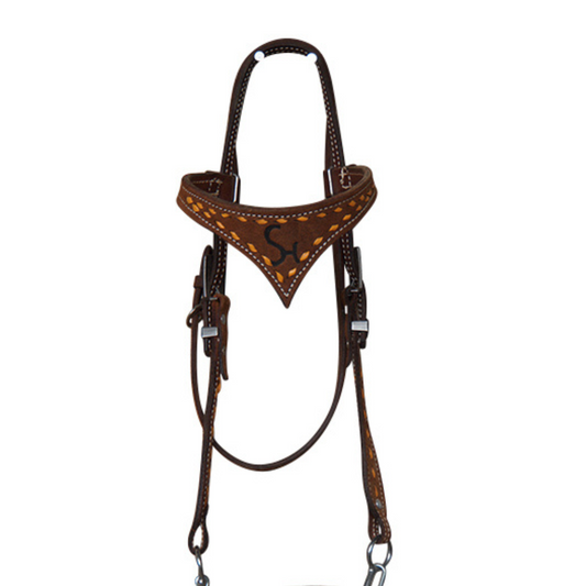 Golden Leather Headstall