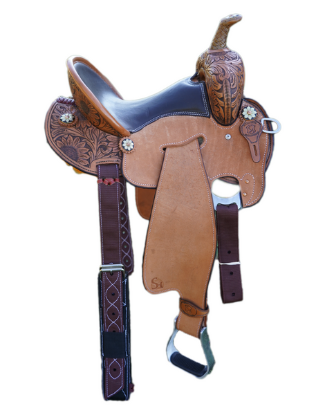 Barrel Racing Selle 17 16 15 Pro Western Tooled Horse TACK Barrel Racing Selle 17 16 15 Pro Western Tooled Horse TACK